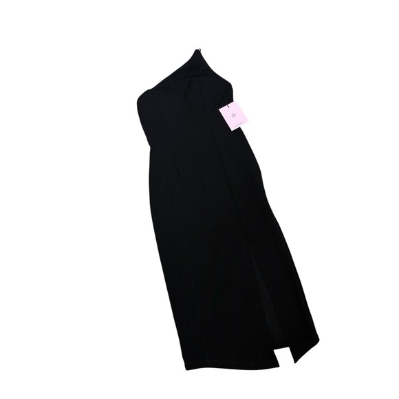 Hello Molly Dress Womens Size 4 Black One Shoulder Event Occation Sexy Midi New - Picture 7 of 12